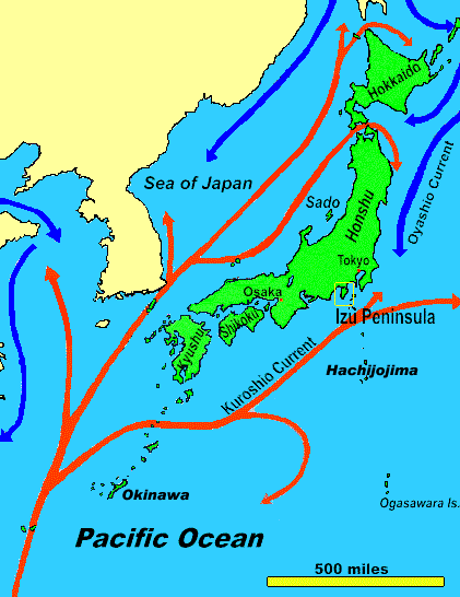 Currents Map of Japan